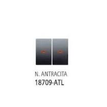 BJC 18709-ATL - TECLA DOBLE INTERRUPTOR C/NEON IRIS/AURA NEGRO ANTRACITA