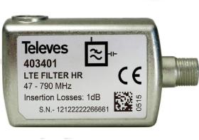 TELEVES 403401 - Filtro lte60 f 5-790mhz vhf/uhf c21-60 exterior