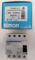 SIMON 78440-63 - DIFERENCIAL 4P 40A 300MA AC