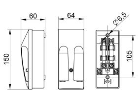 TEKOX TELUX16B4F2 - CAJA FAROL 4 BORNAS FUS 10X35 60X150