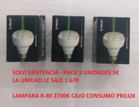 OUTLET CECODO R8020W2700K - LAMPARA R-80 2700K BAJO CONSUMO 20W E-27 - PACK 3 UNIDADES-