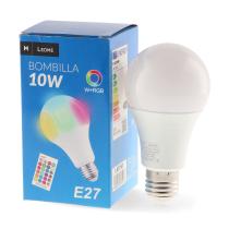 LEDME-EUROPA LM7143 - BOMBILLA LED COLOUR A60 E27 10W RGBW CON MANDO