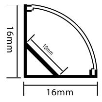 LEDME-EUROPA LM3742 - PERFIL DE ALUMINIO ESQUINA BLANCO 2 METROS